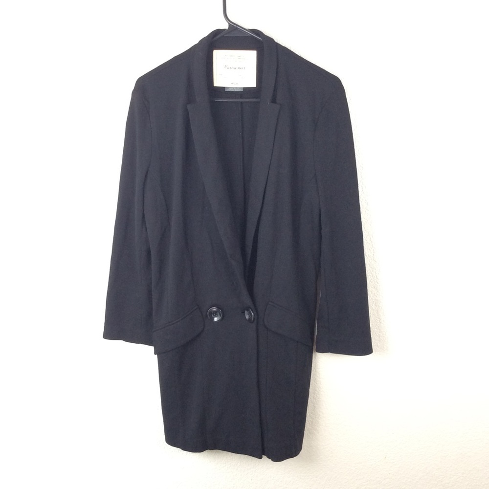 Anthro Cartonnier Black Button Front Career Blazer